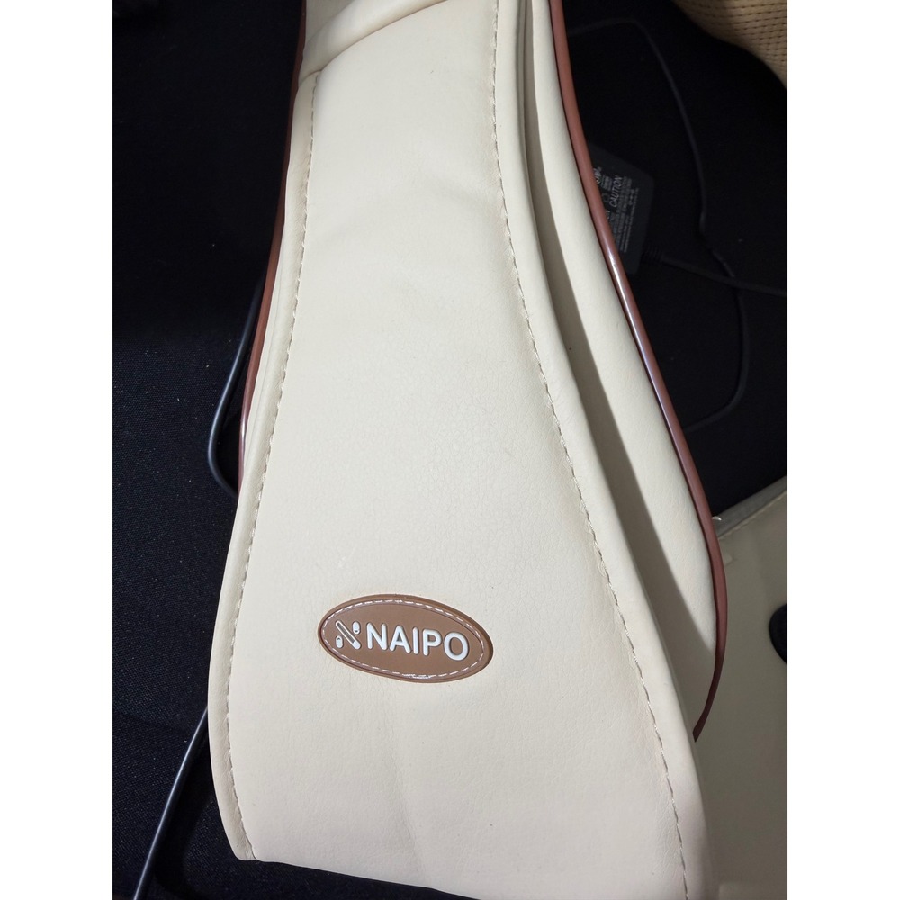 Naipo Shiatsu Back and Neck Massager OS Cream Excellent Deep Tissue Heat Knead - Picture 3 of 4